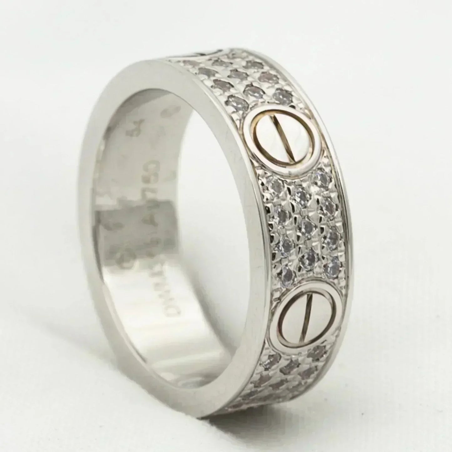 [AuraEcho Jewelry]LOVE RING 5.5MM DIAMONDS PAVED